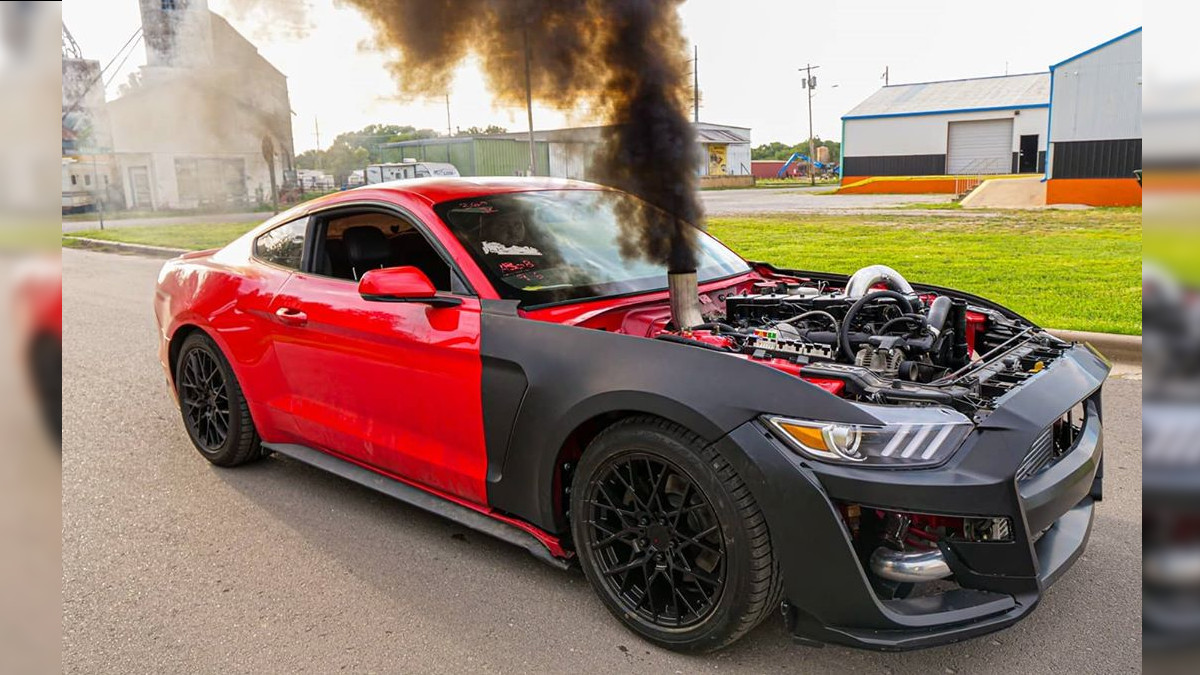 Check out this Cummins diesel engine-powered Ford Mustang