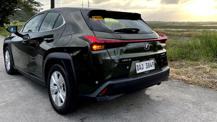 The Lexus UX angled rear view
