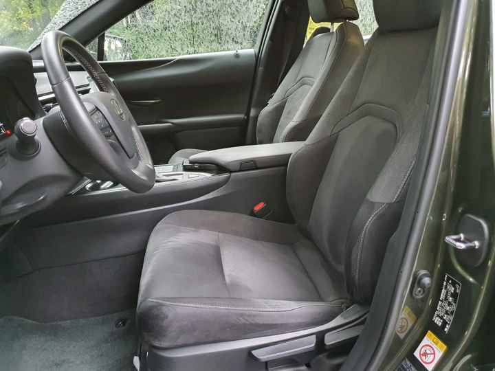 The Lexus UX front passenger seats and steering wheel