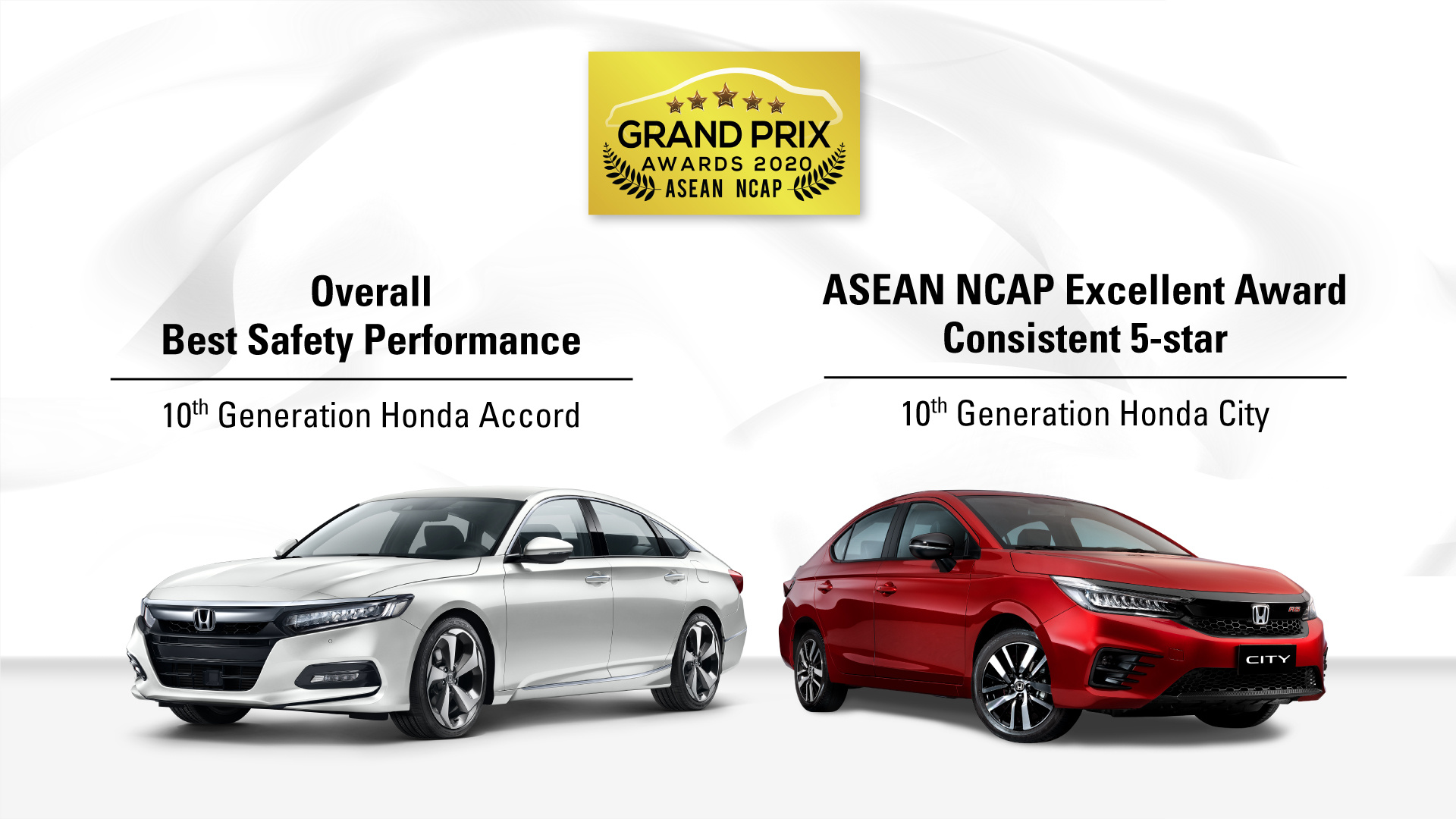 Grand Prix poster featuring the awards won by the Honda Accord and the Honda City 