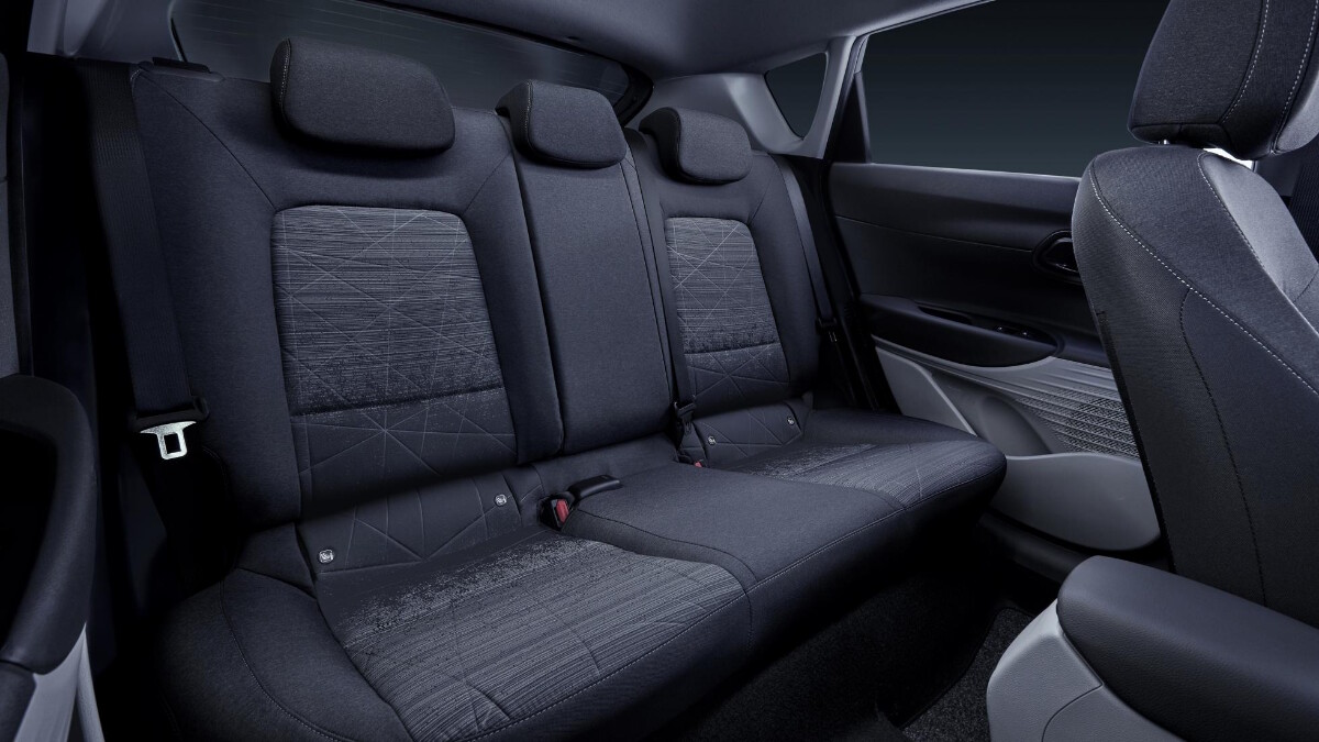 The Hyundai Bayon interior, rear seats