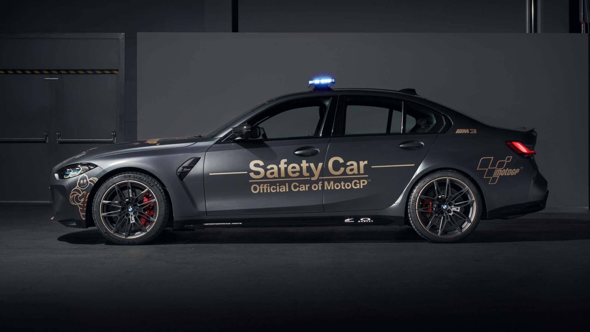 The BMW M3 as a MotoGP safety car, profile