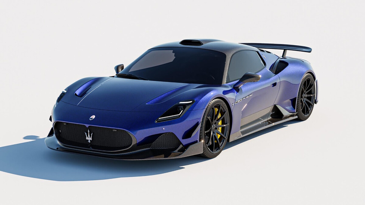 The Maserati MC20 with the Aria Aero Kit in Blue