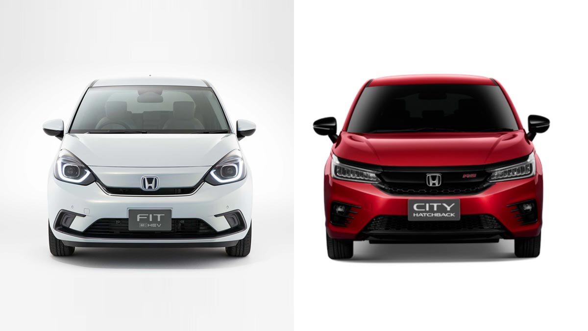The Honda Jazz and Honda City Hatch Front View Comparison