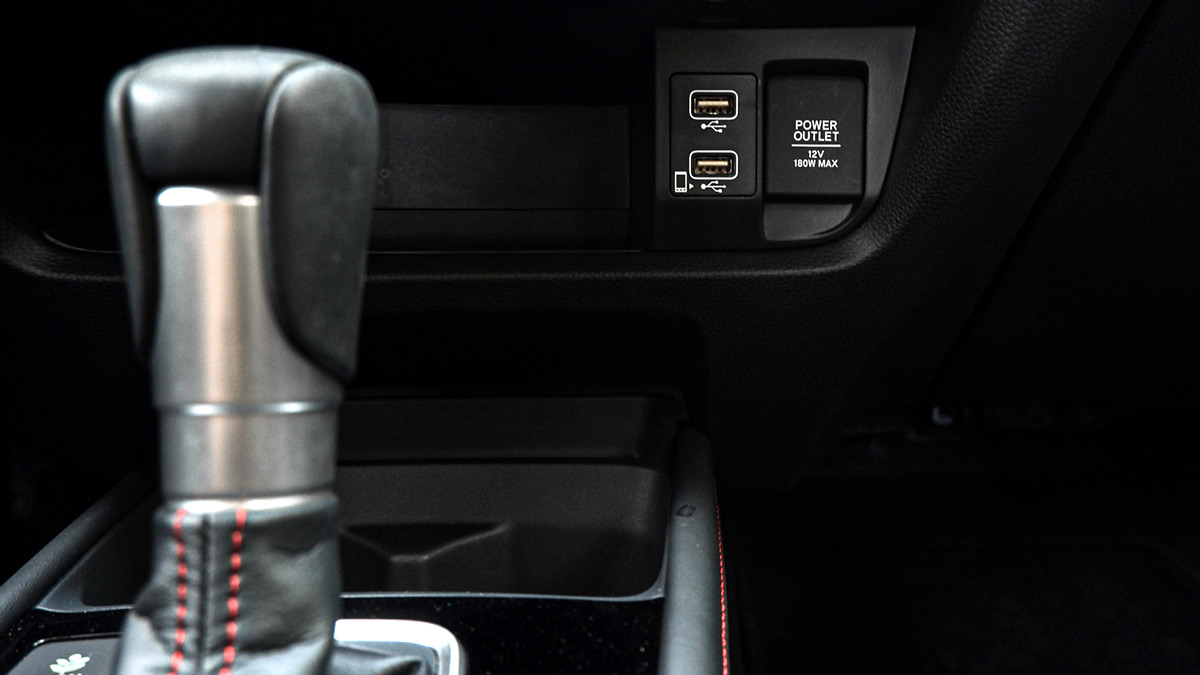 The Honda City Hatchback Power Outlet and USB Slot