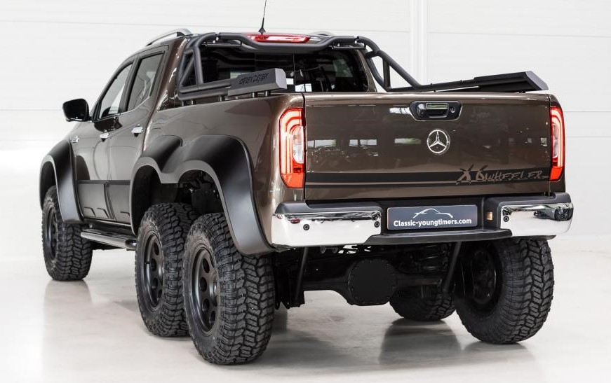 An angled rear view of the Mercedes-Benz X-Class Pickup truck