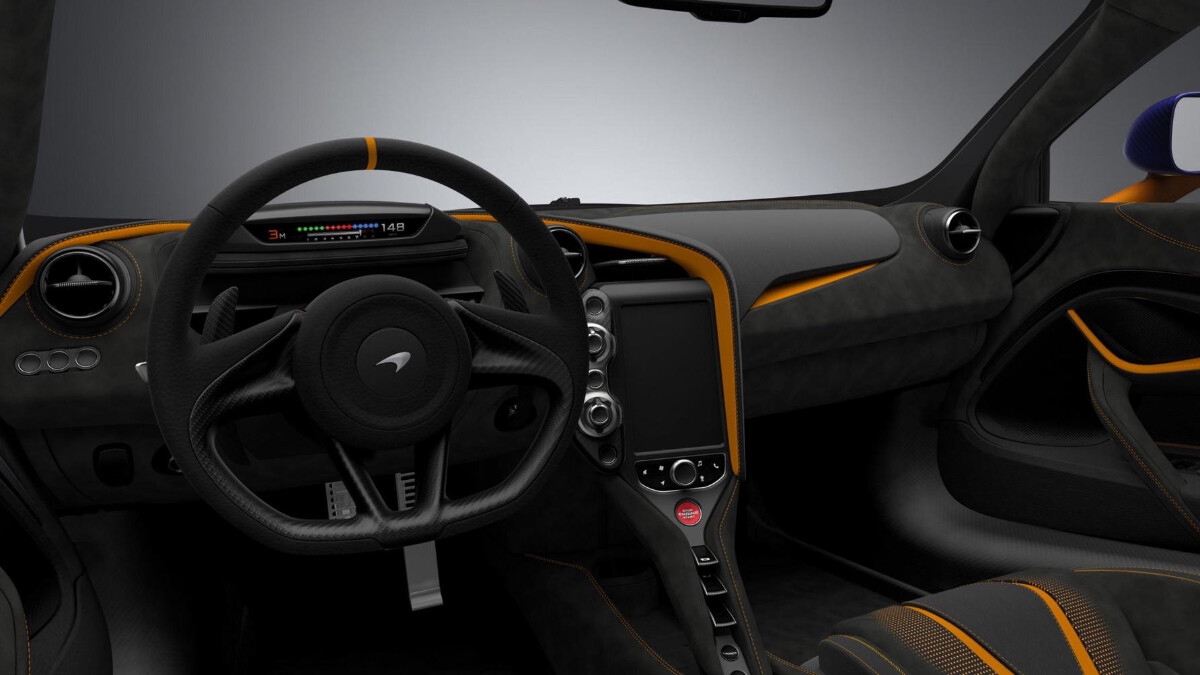 Cockpit image of the McLaren 720s Daniel Ricciardo edition