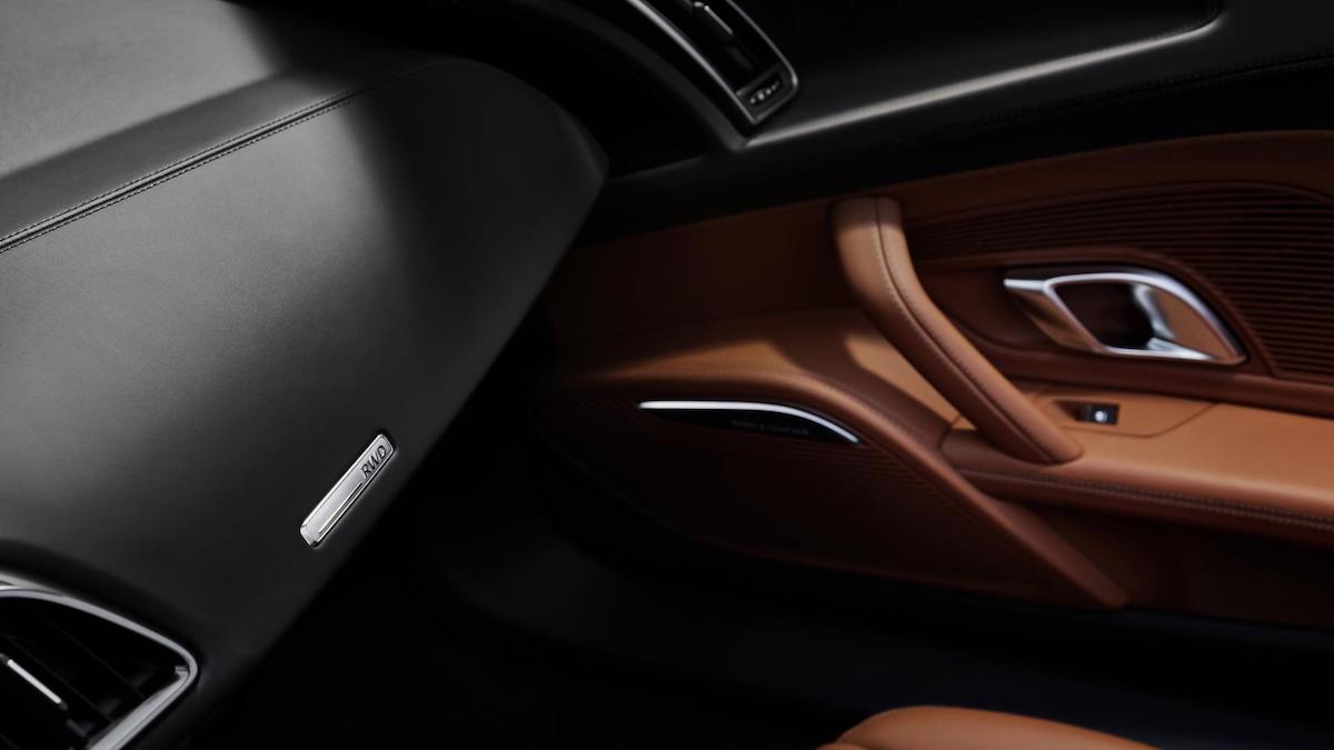Luxury interior of the 2022 Audi R8 V10