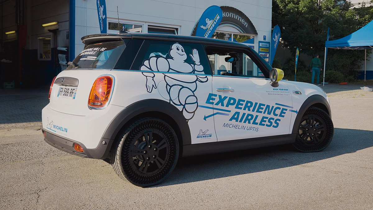 Promotional car of Michelin using their latest tire technology