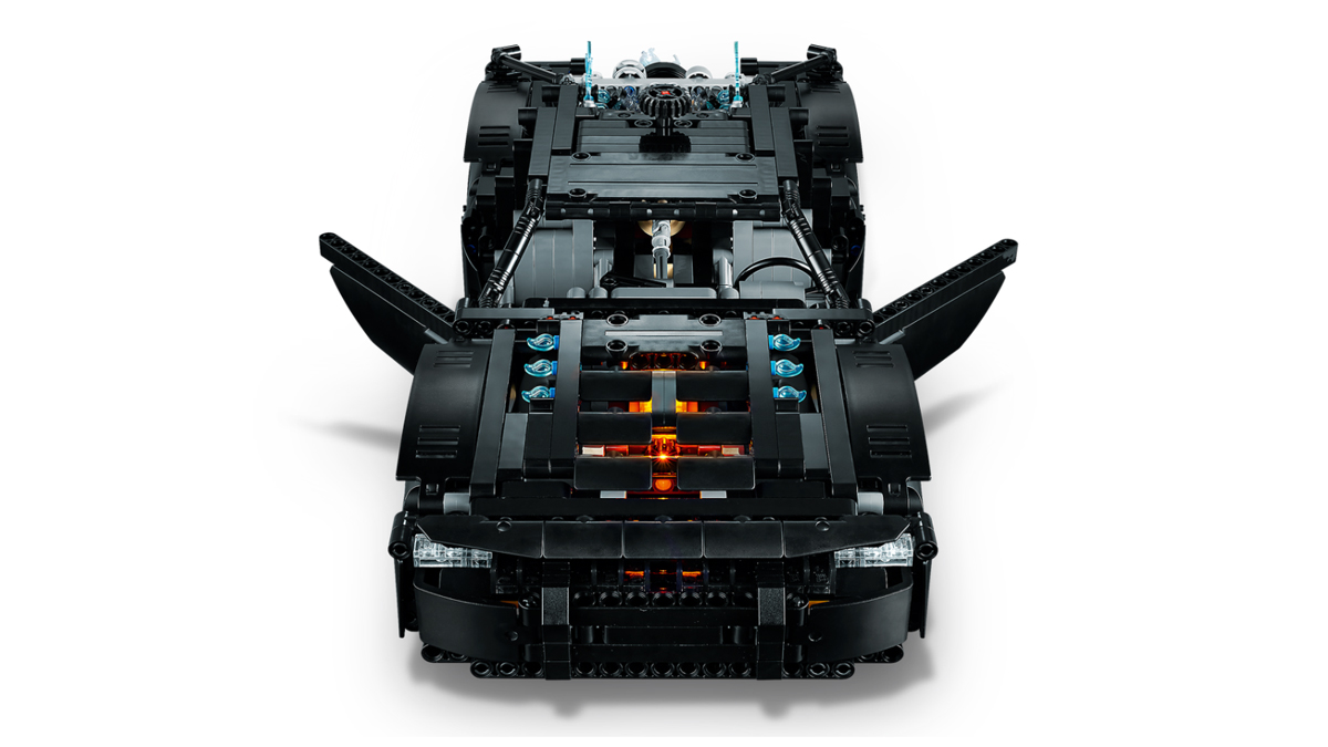 The LEGO Batmobile with open doors