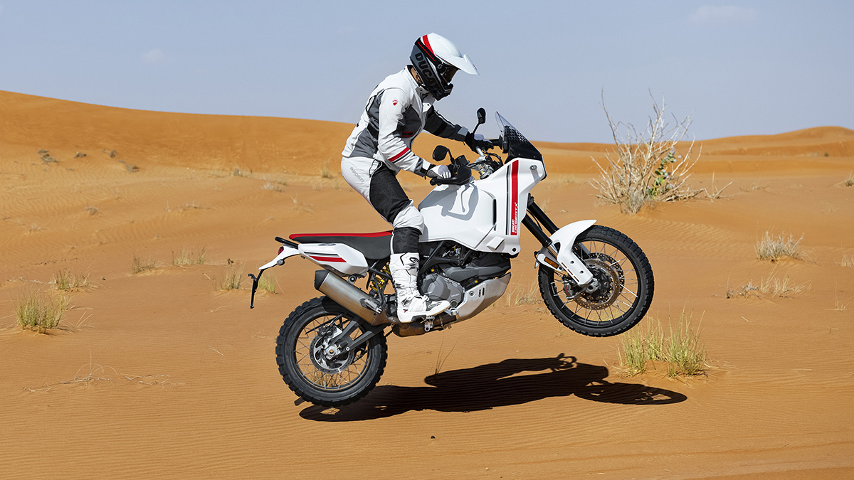 Ducati DesertX in the desert