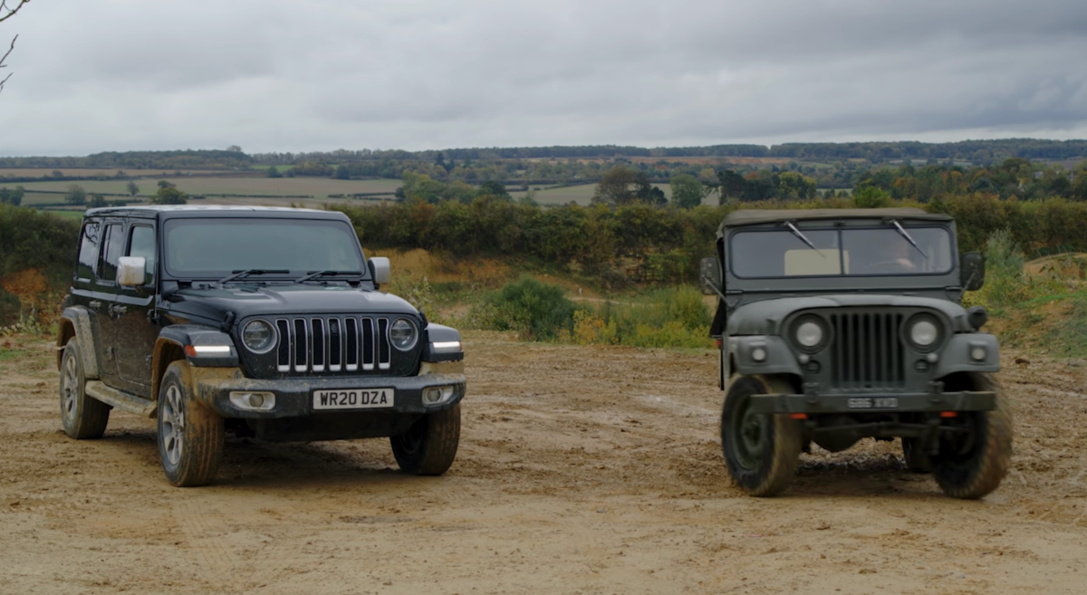 Watch a Willys Jeep go head-to-head with a Jeep Wrangler