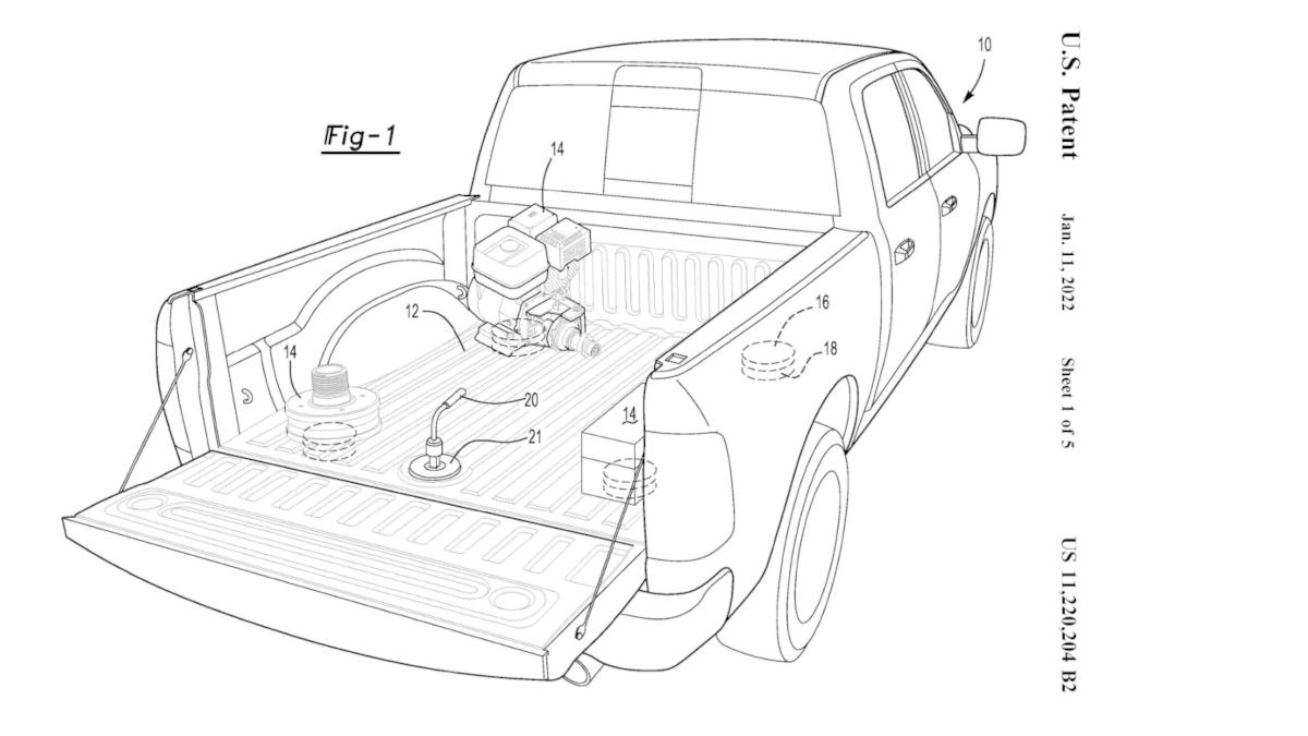 Illustration of Ford's magnetic truck bed