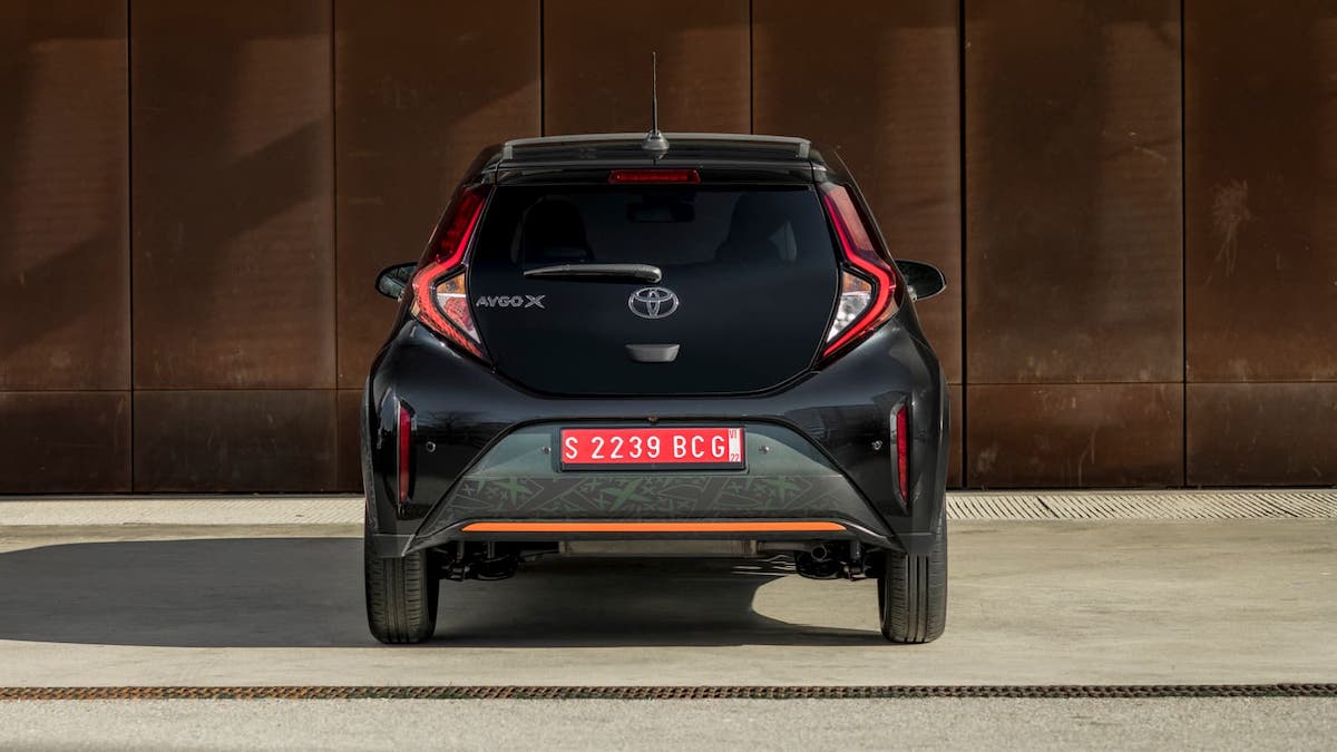 Rear view of the 2022 Toyota Aygo X