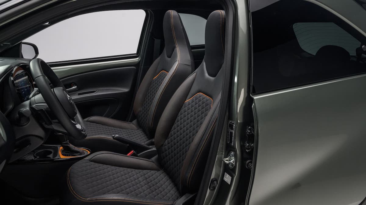 Front seats of the 2022 Toyota Aygo X