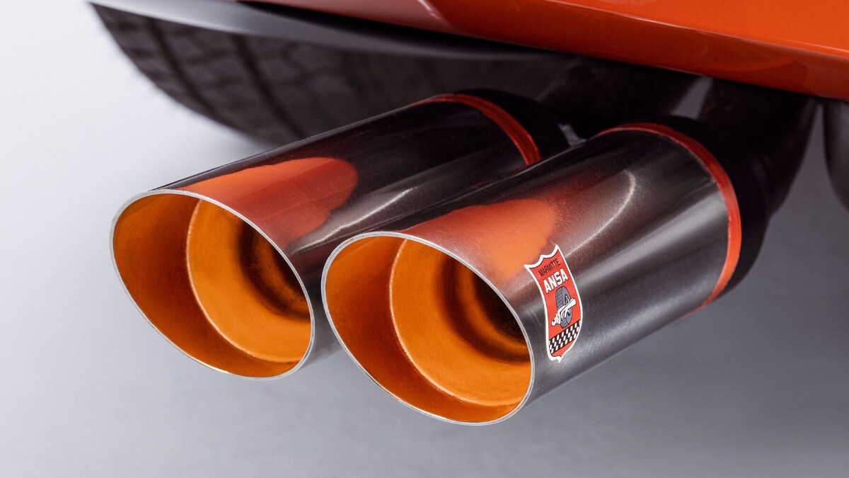 Tailpipe detail of Ferrari Dino restoration by Bell Sport & Classic