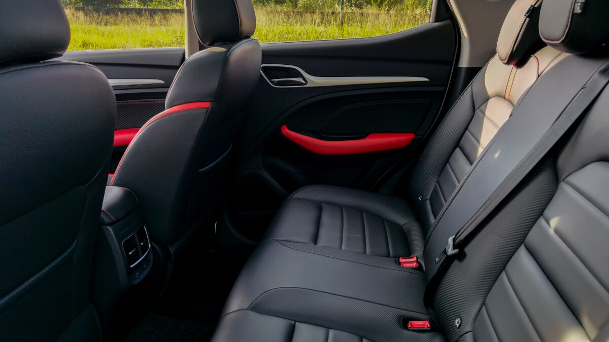 Rear seats of the 2022 MG ZS T subcompact crossover