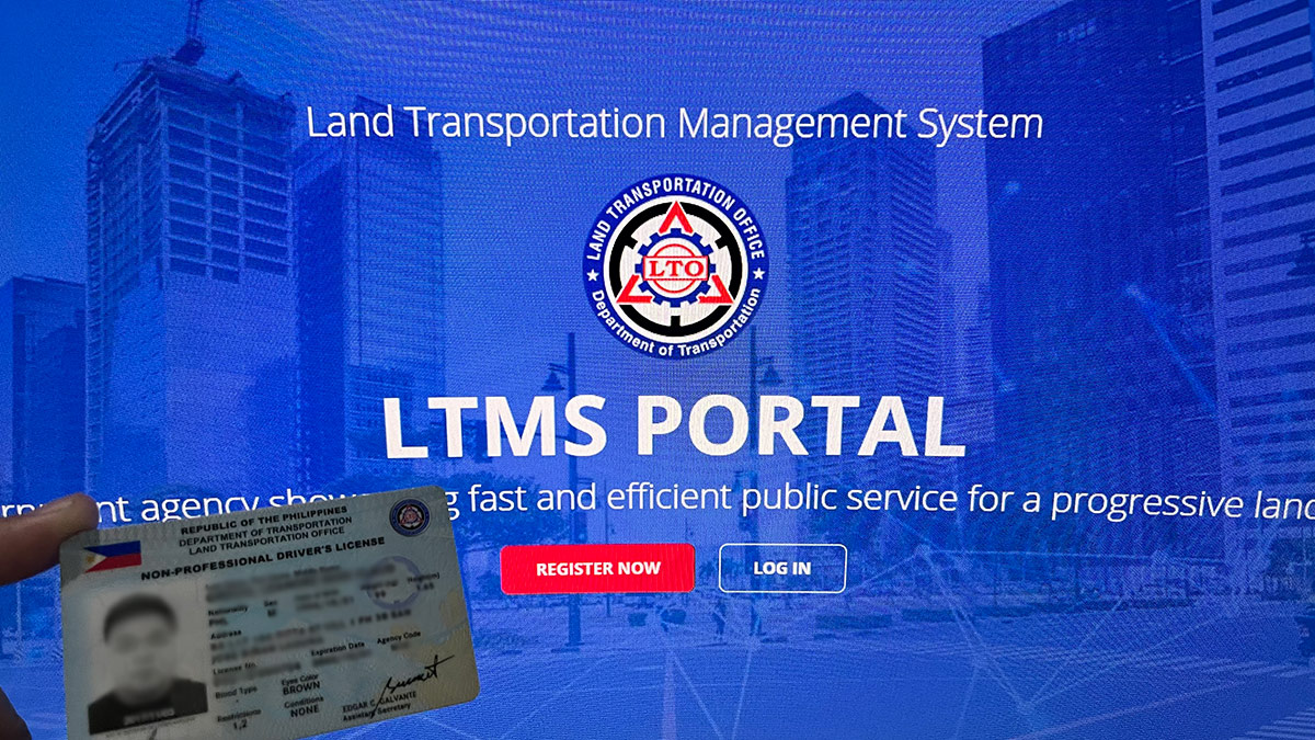 driver’s license in front of LTO LTMS portal