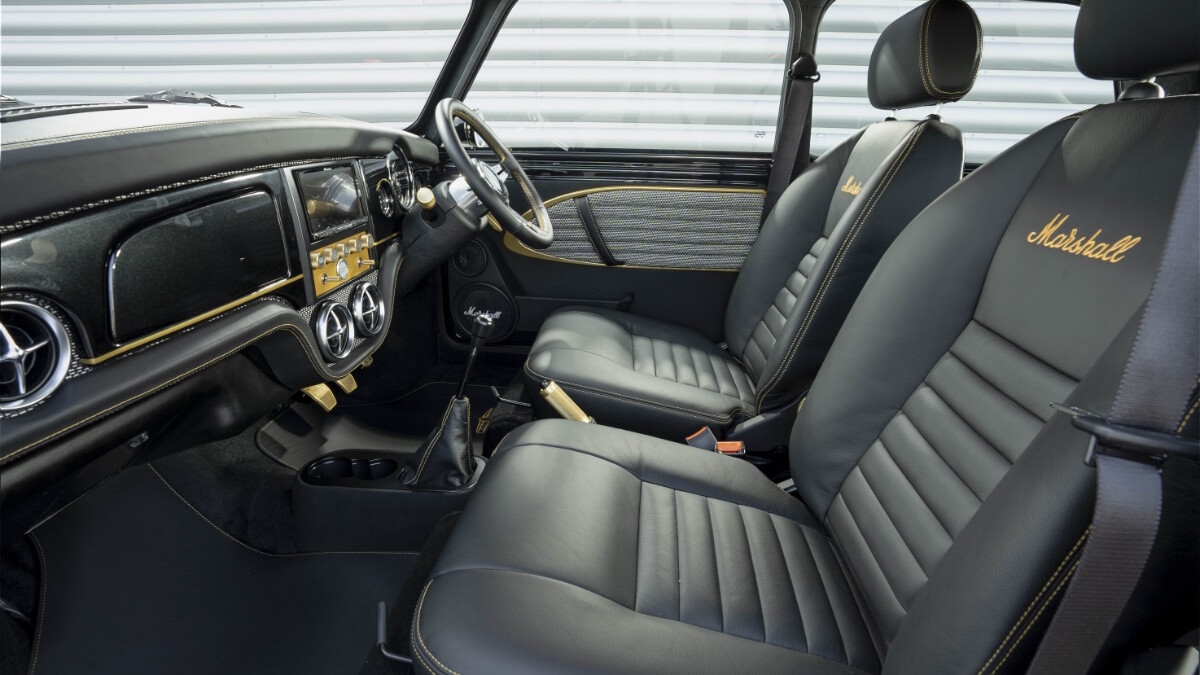 Interior of the Mini Remastered Marshall Edition by David Brown Automotive