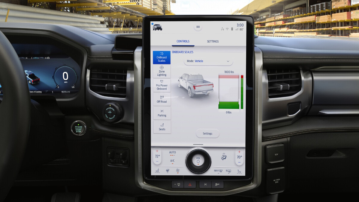 Infotainment system of the Ford F-150 Lightning