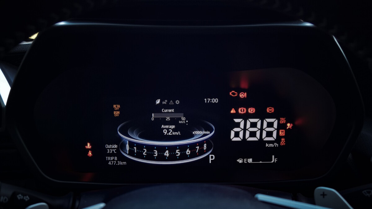 Fully-digital instrument panel of the 2022 Toyota Raize 1.0 Turbo CVT