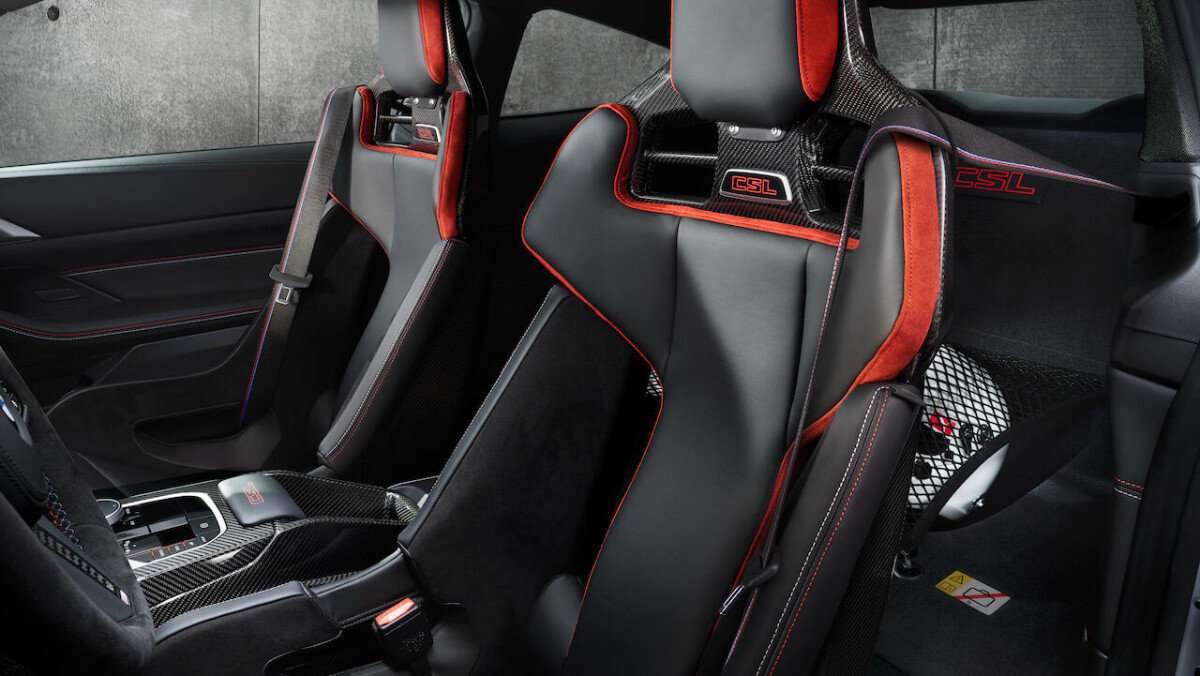 Front bucket seats of the 2022 BMW M4 CSL