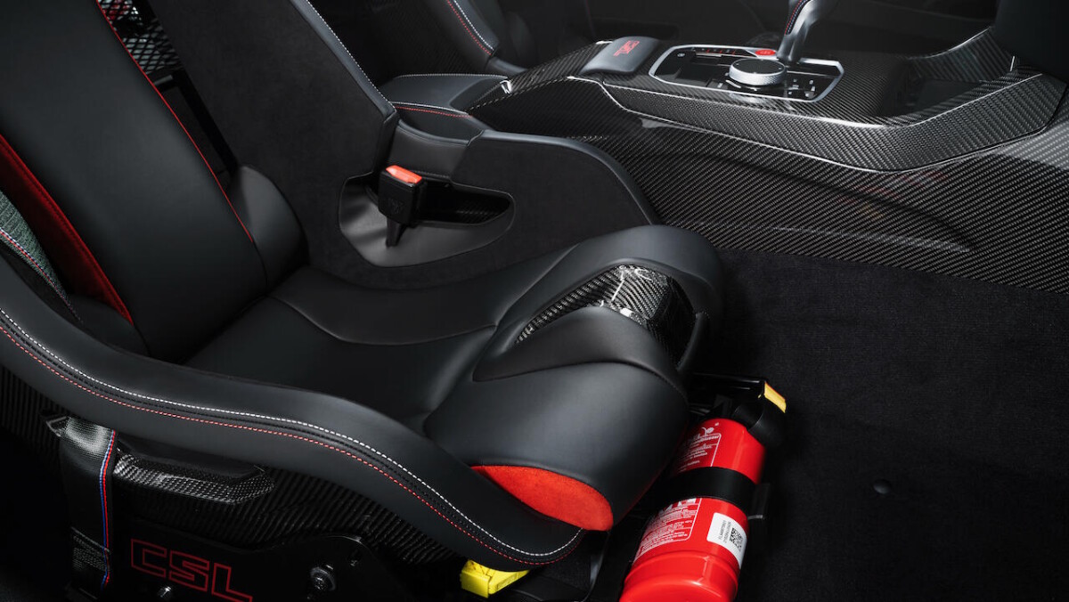 Interior detail of the 2022 BMW M4 CSL