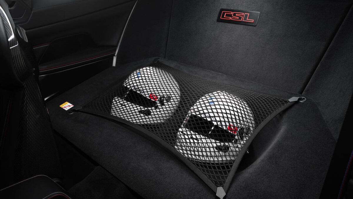 Helmet compartment of the 2022 BMW M4 CSL
