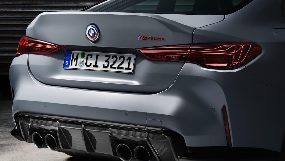 Rear end of the 2022 BMW M4 CSL