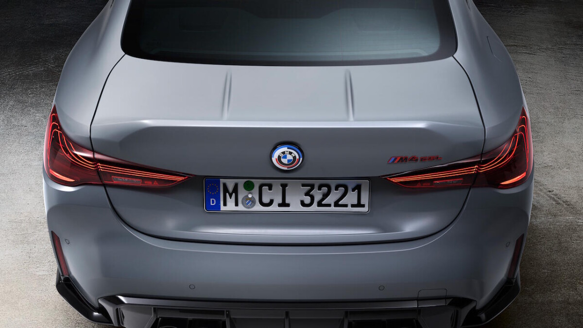 Rear end of the 2022 BMW M4 CSL