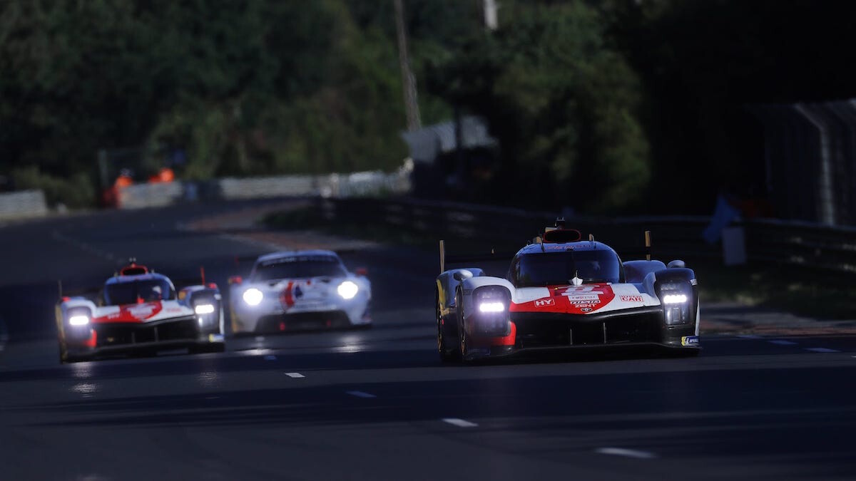 The #8 Toyota Gazoo Racing GR010 Hybrid driven by Sebastien Buemi, Brendon Hartley, and Ryo Hirakawa wins the Hypercar class of the 24 Hours of Le Mans in 2022