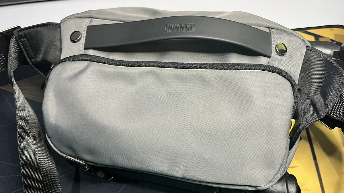 photo of the Divoom Sling Bag's back pocket