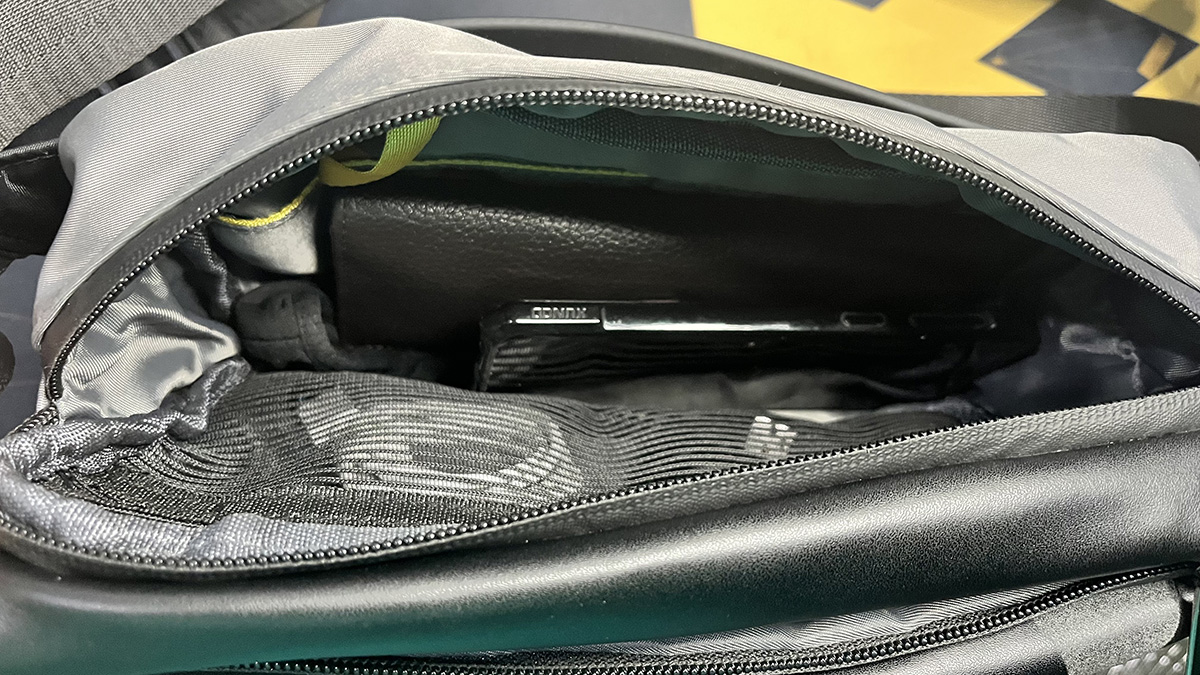 photo of the Divoom Sling Bag main pocket