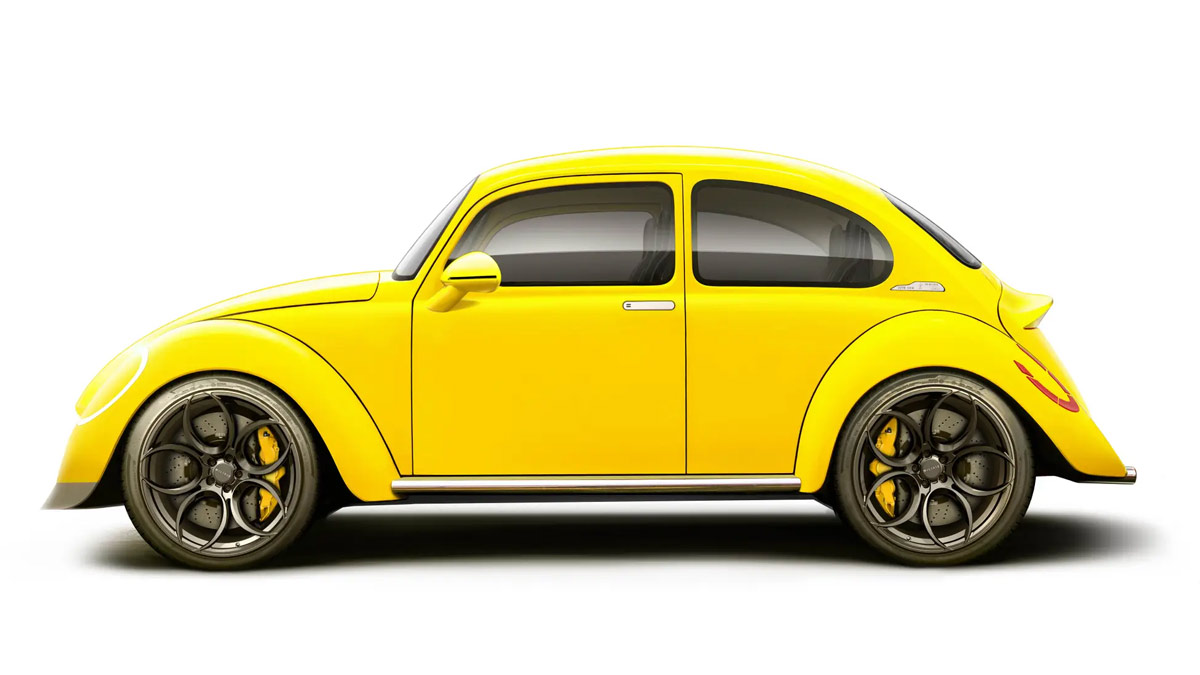 sketch of the milivie 1 volkswagen beetle restomod’s side profile