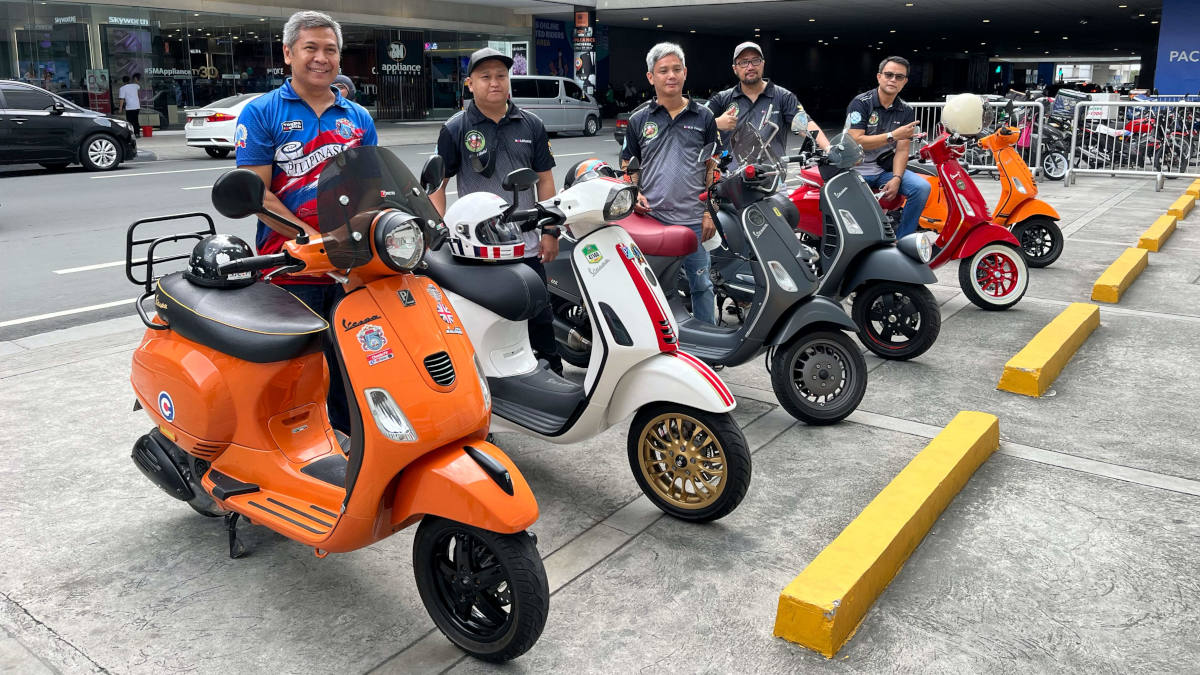 photos of Vespa Color Collection 2022 at the sm mall of asia