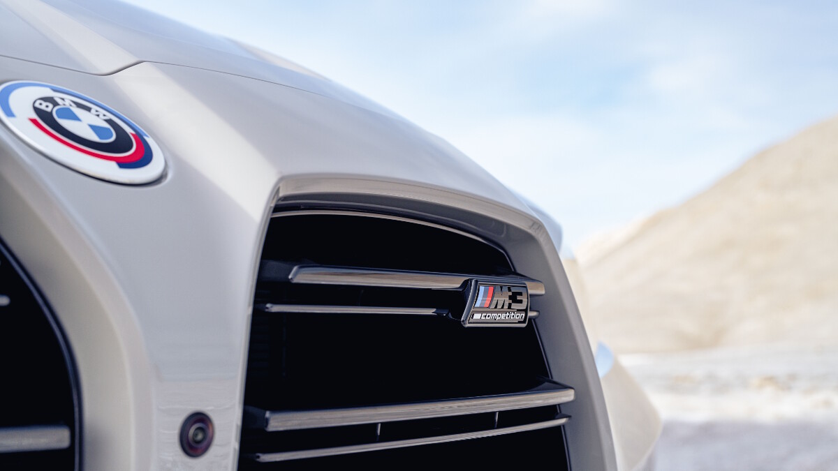 M badge of the 2023 BMW M3 Touring