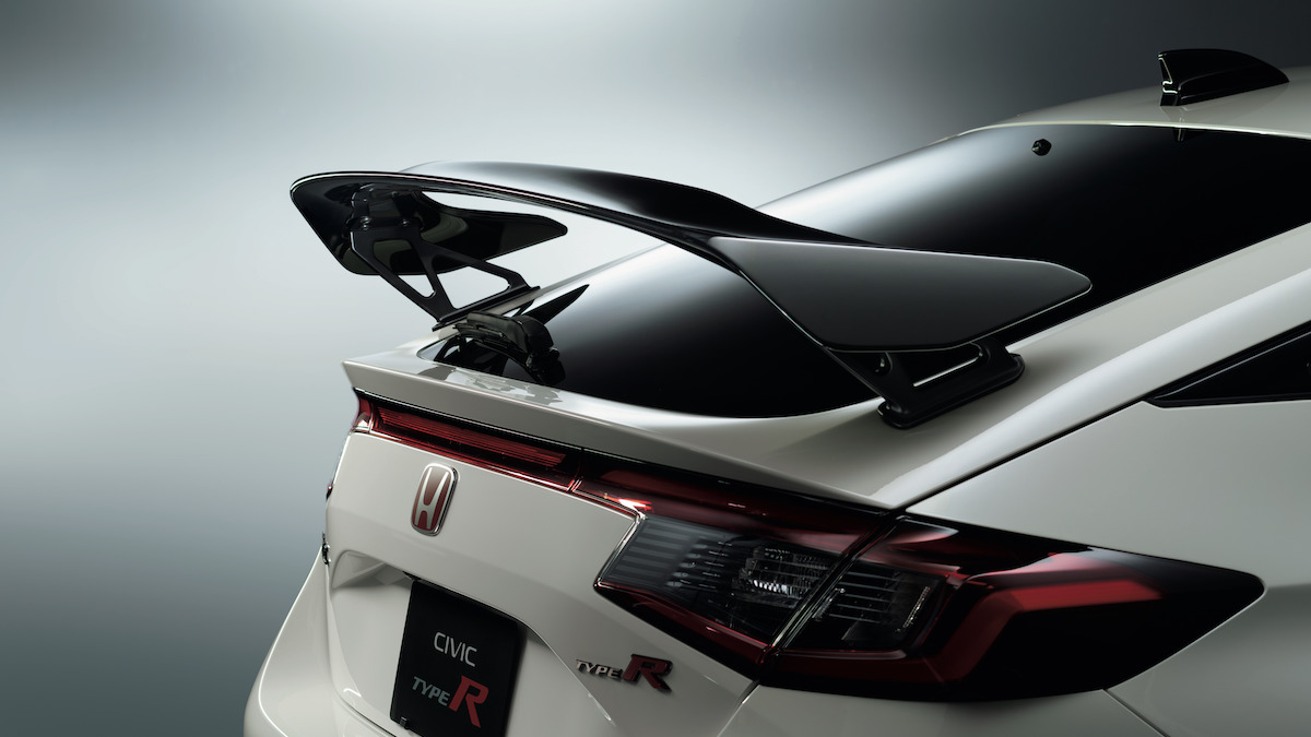 Rear wing of the 2023 Honda Civic Type R