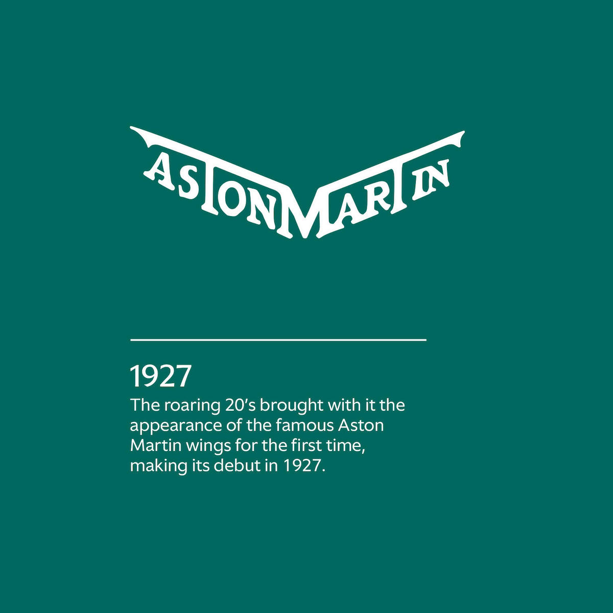 The 1927 version of the Aston Martin wings logo