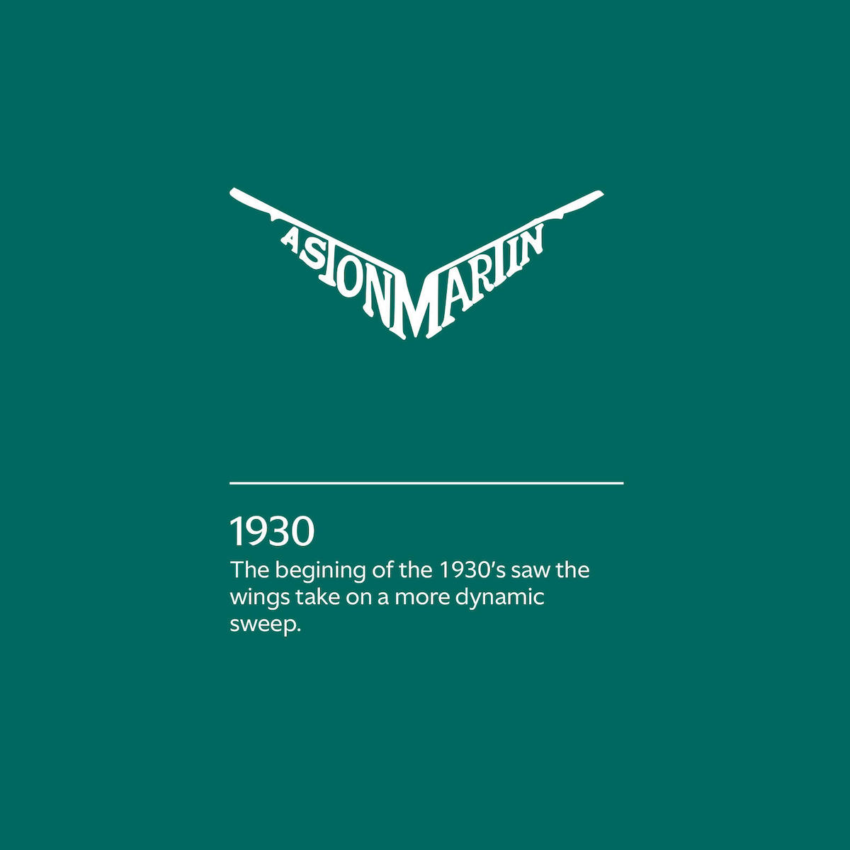 The 1930 version of the Aston Martin wings logo