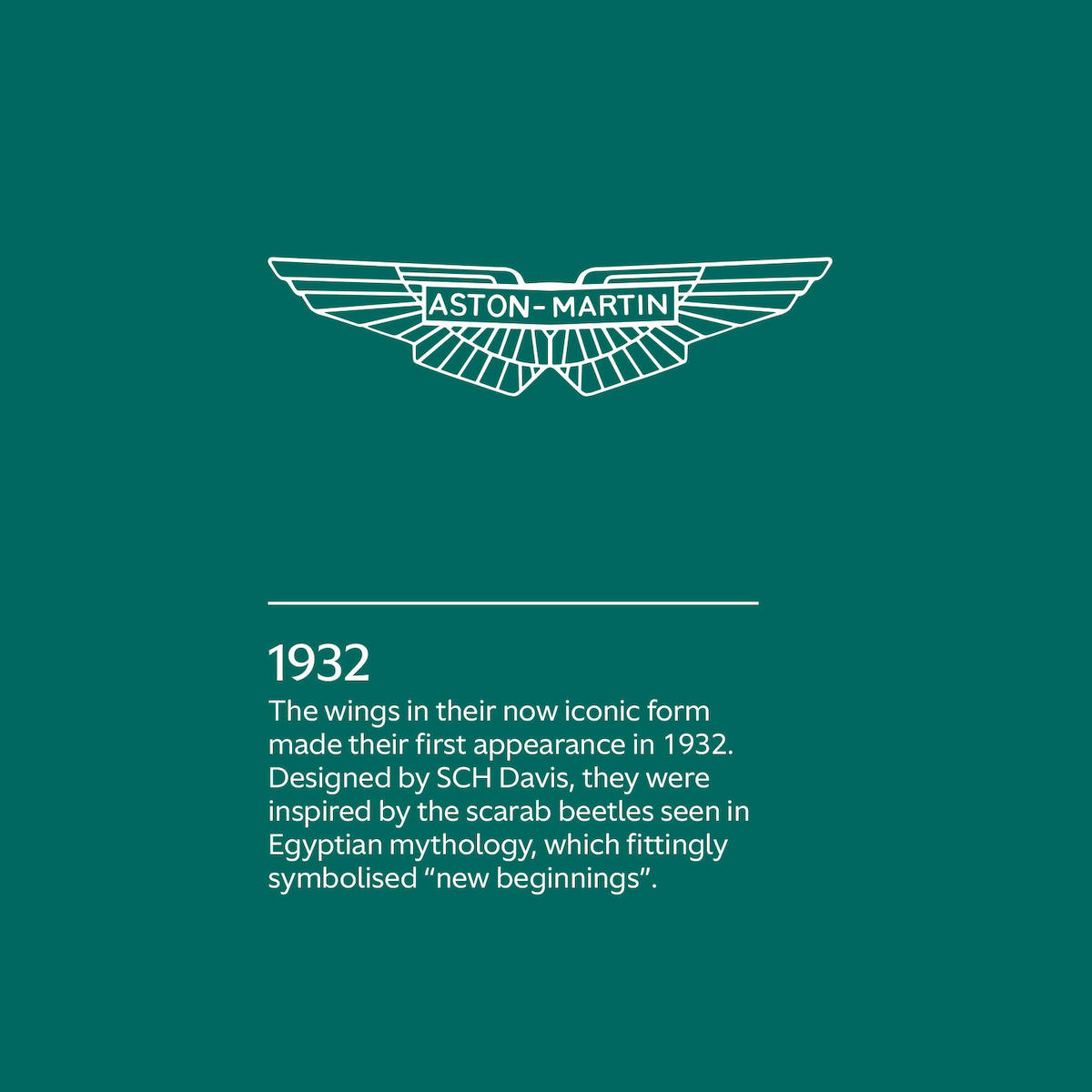 The 1932 version of the Aston Martin wings logo