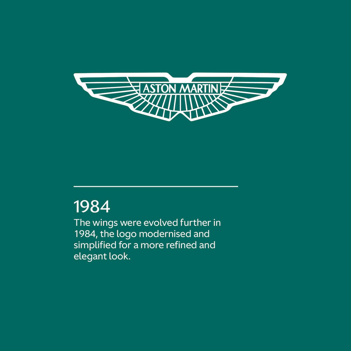 The 1984 version of the Aston Martin wings logo
