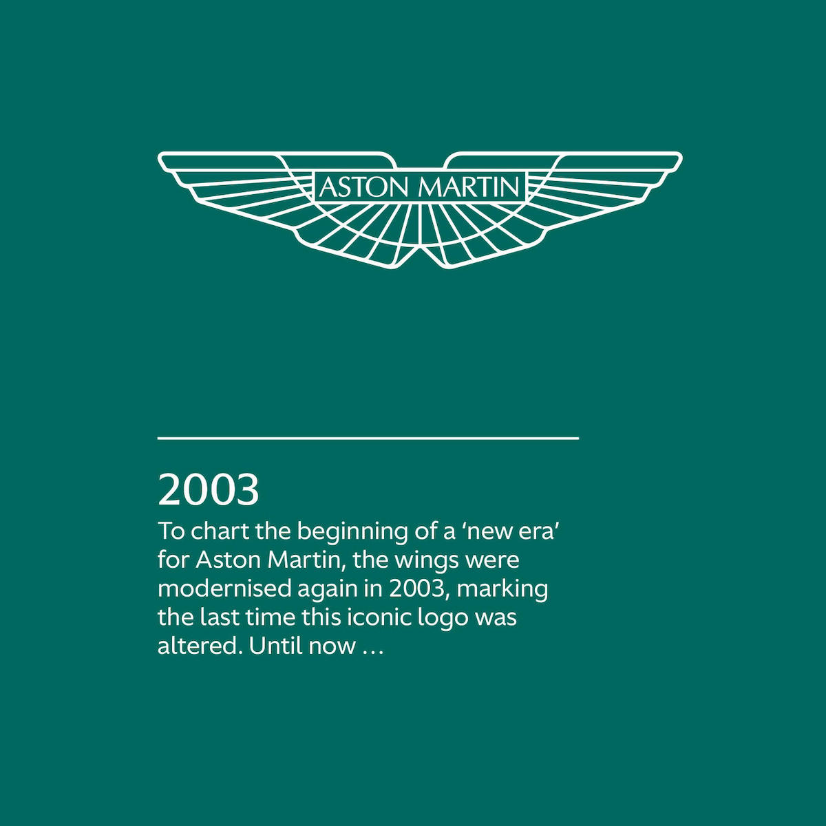 The 2003 version of the Aston Martin wings logo