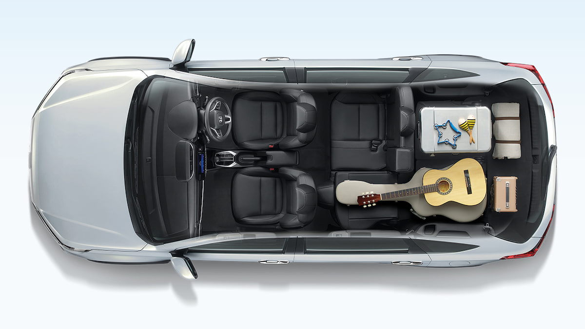 Cargo area and configurations of the Honda BR-V 2023