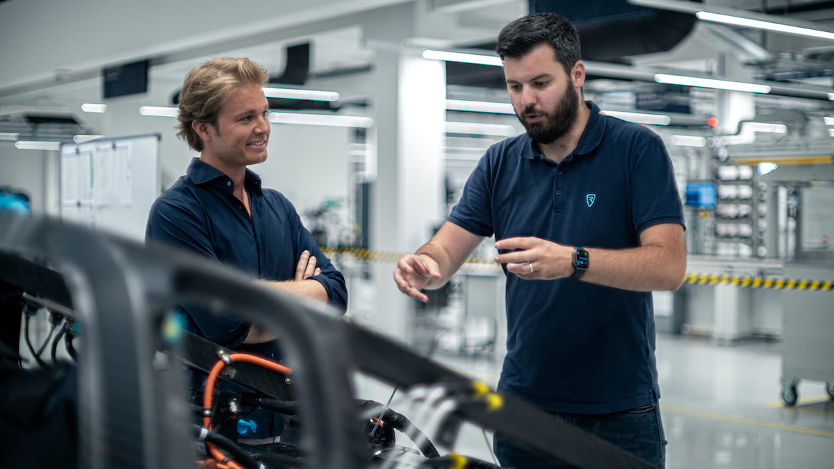Nico Rosberg takes delivery of the first production unit of the Rimac Nevera