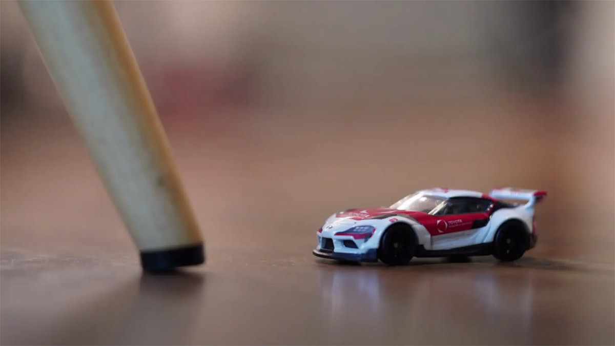 self-drifting Toyota Supra Hot Wheels toy