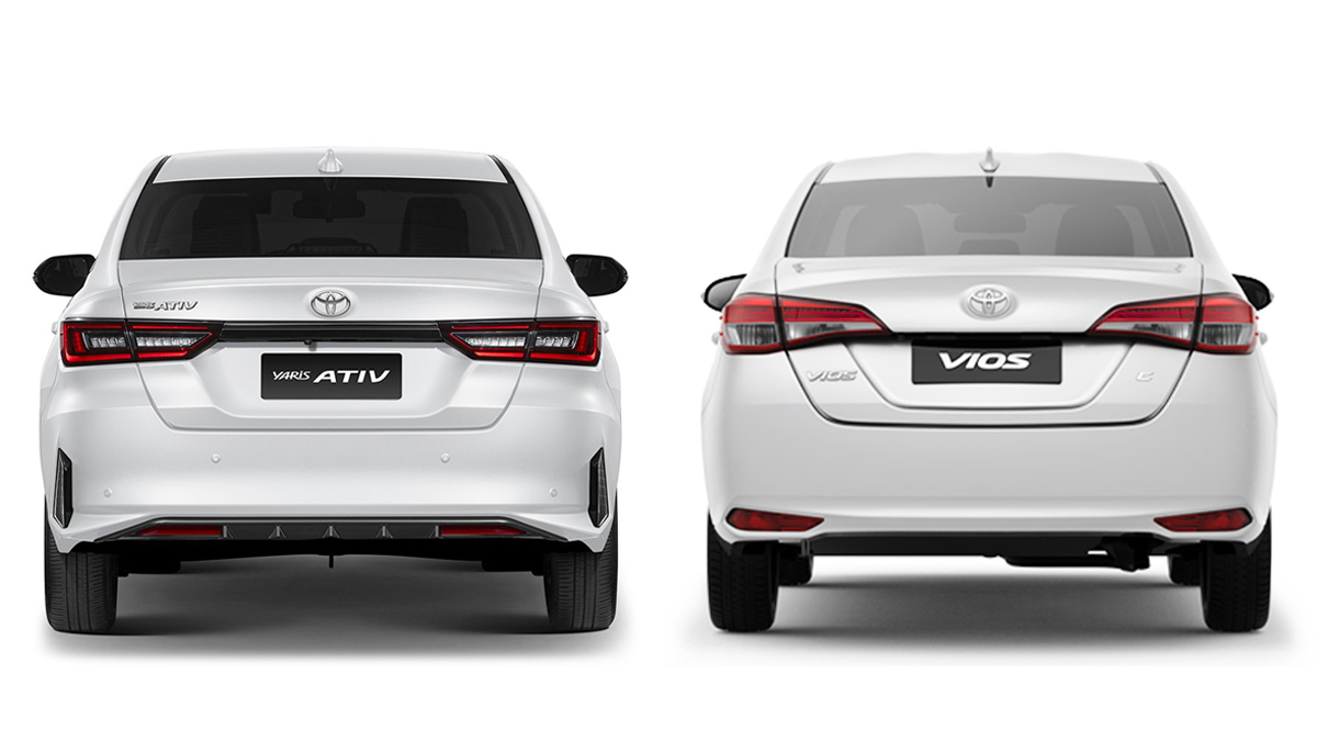 Toyota Vios 2023 side-by-side with the old Toyota Vios 2022