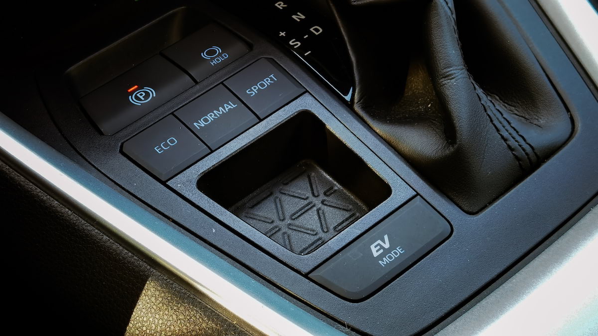 Driving mode controls of the 2022 Toyota RAV4 Hybrid LTD