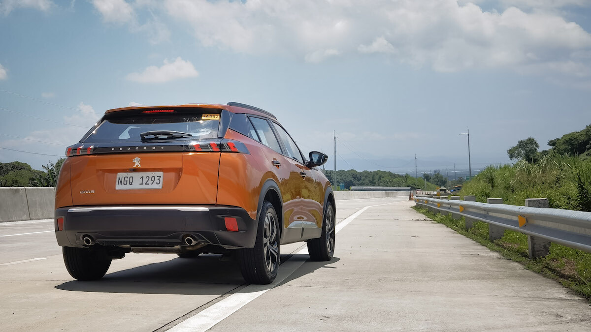 Rear quarter view of the 2022 Peugeot 2008