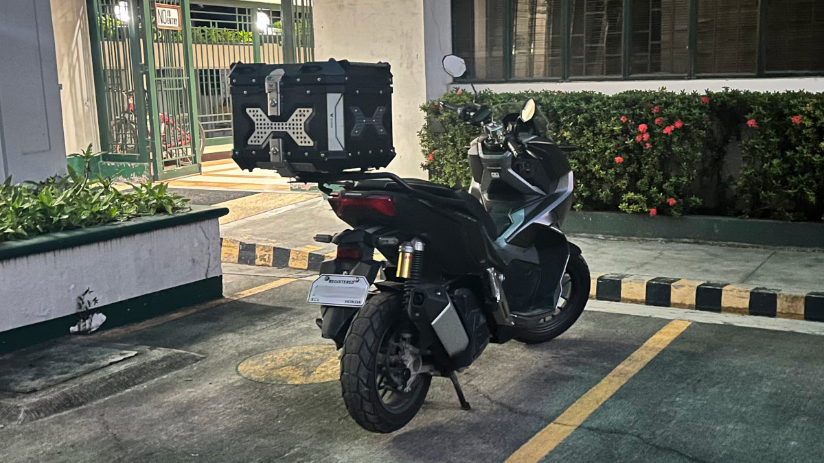 top box attached to a motorcycle