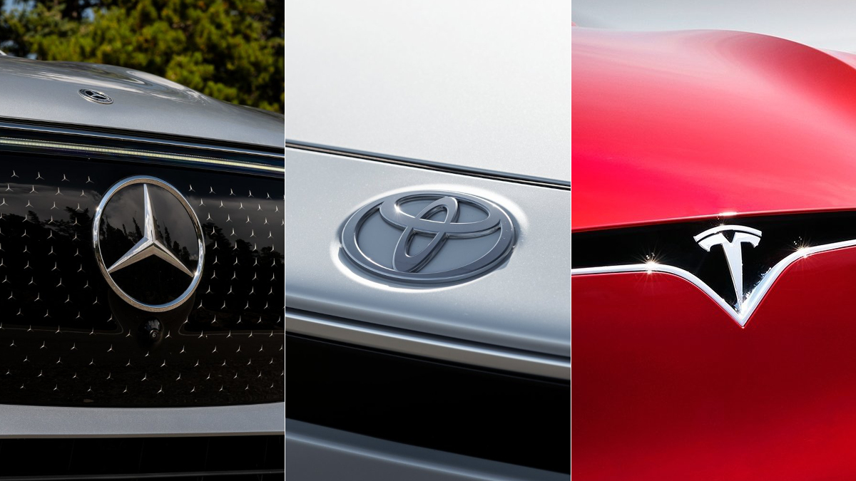 Image of Toyota, Mercedes-Benz and Tesla